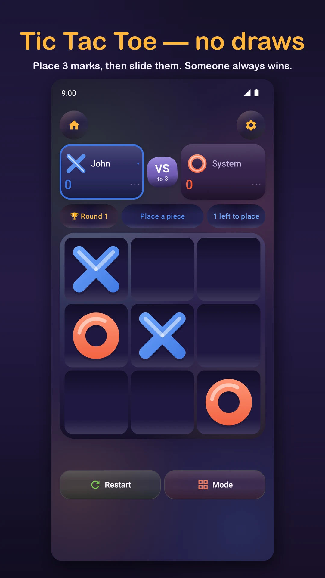 Tic Tac Toe: Slide XO, No Draw screenshot
