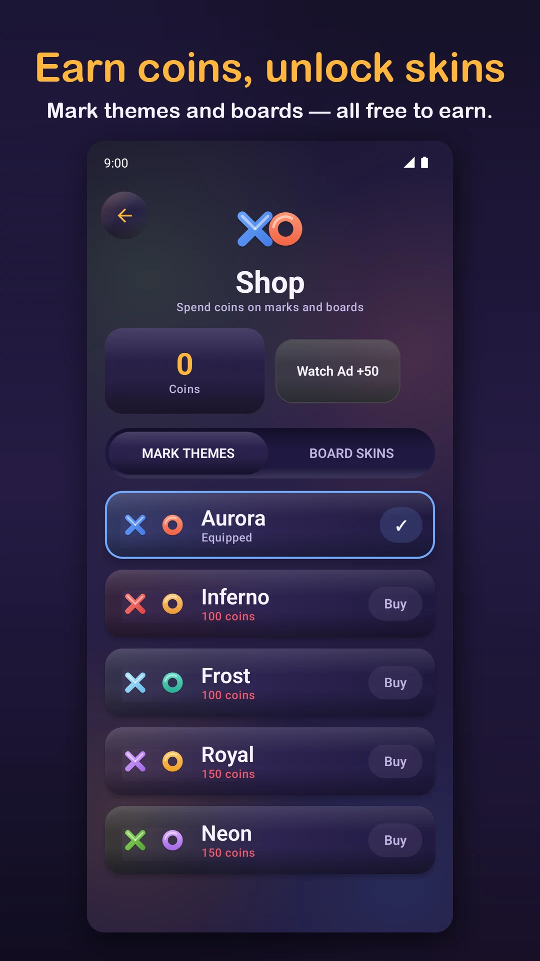 Tic Tac Toe: Slide XO, No Draw screenshot